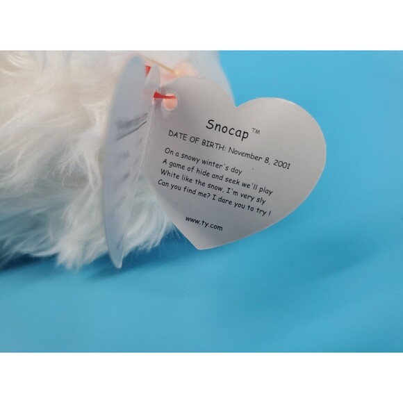 TY Snocap  the Fox Beanie   with Hang Tag White Beanbag Plush Stuffed Animal - Picture 6 of 10